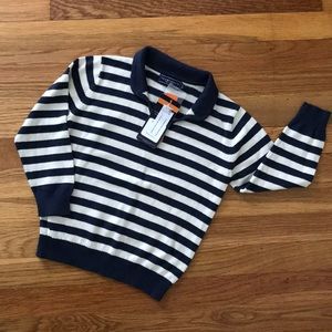 ToobyDoo Ivory/ Navy Striped Sweater NWT